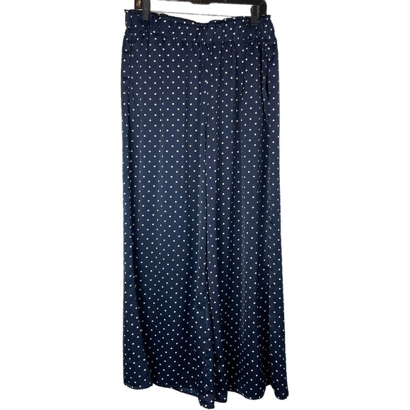 Summersalt Womens polka Dot Navy Elastic Waist Wide Leg Palazzo Pants Size M